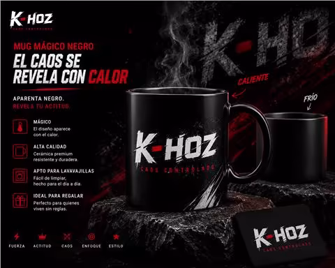 Mug Mágico Negro personalizado K-HOZ
